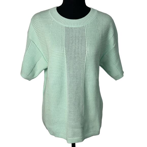 Laurie Felt Cotton Short Sleeve Sweater Mint Size XS NWOT - Picture 5 of 11